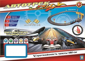 Автотрек - На старт, с машинкой, 1 полоса движения, трасса 180 см (1Toy, Т10184)