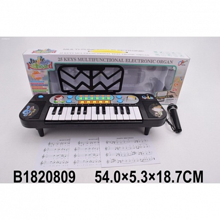 Синтезатор на батарейках, 25 клавиш, с микрофоном 8814A 