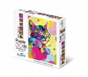 Пазл 500 Арт-терапия. Поп-арт. Котенок (Origami, 05621)