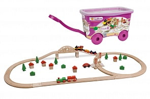 Набор деревянной железной дороги в тележке (Eichhorn, 100001225)