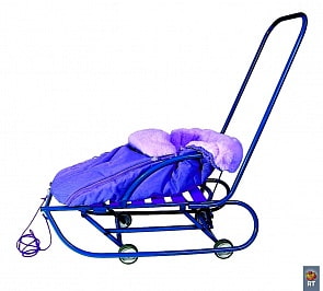 Закрытый конверт для санок 030441 из овечьей шерсти, ткань Oxford 600D, цвет- синий (RT, 3953RT)