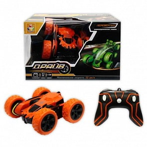 Трюковая машина-перевёртыш Драйв на радиоуправлении, 2,4GHz, масштаб 1:28, 3 цвета, скорость до 12 км/ч, c АКБ, оранжевый (1Toy, Т10951)