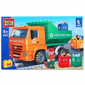 Конструктор Город мастеров – Камаз уборка мусора, с фигуркой, 94 детали (Город мастеров, 5063-KK)
