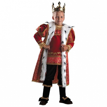 Карнавальный костюм для мальчиков – Король, пальто, накидка и брюки, размер 122-64 