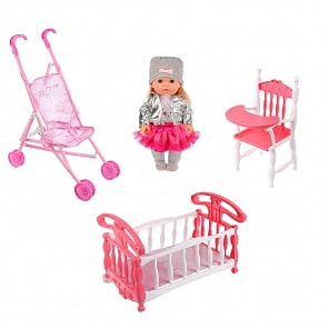 Функциональная кукла - Полина, 30 см с аксессуарами (Карапуз, BAE14699-RU)