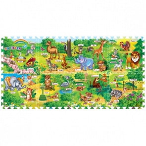 Коврик-пазл - Зоопарк с азбукой, 8 сегментов (Играем вместе, FS-ABC-ZOOsim)