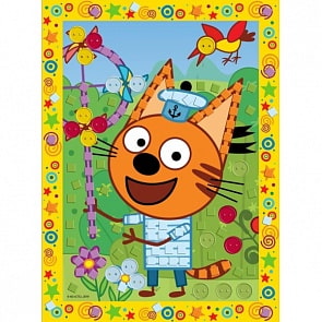 Набор для творчества из серии Аппликация из наклеек ЭВА и пуговиц Три кота, 17 х 23 см, несколько видов (MultiArt, 208-TC1) (ассортимент)