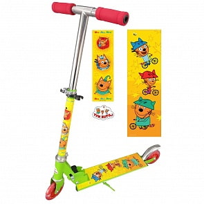 Двухколесный складной самокат – Три кота, колеса 10 см, светятся (KS247CATS)