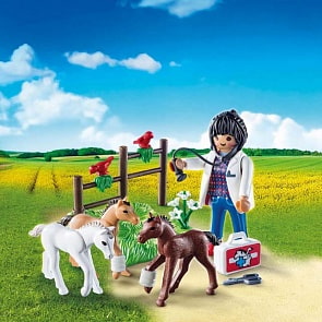 Игровой набор – Яйцо: Ветеринар с жеребятами (Playmobil, 9207pm)