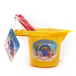 Набор для песка с ведерком, лопаткой и граблями (Деревяшки, 18WST01)