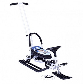 Снегокат 111 Mobile с Т-образным толкателем и колесной базой - Sweet Winter, белый (Барс, 7233)