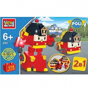 Конструктор 2-в1 – Робот Пожарная машина, 115 деталей (Город мастеров, BB-6767-Rsim)