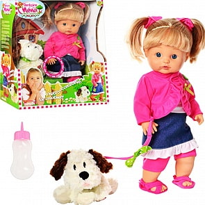 Кукла Bambolina с собачкой - Nena, 42 см, пьет, писает (Dimian, BD334-M2)