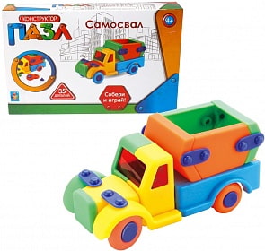 Конструктор-пазл - Самосвал, 35 деталей (1Toy, Т59946)