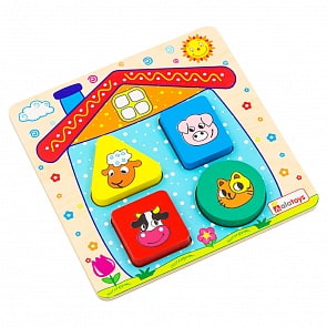 Сортер – Домик, 4 детали (Алатойс, СОР12)