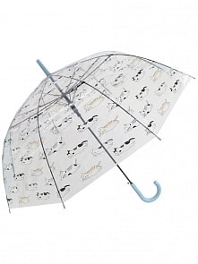 Зонт-трость – Кошки, прозрачный купол, голубой (МихиМихи, MM07444)