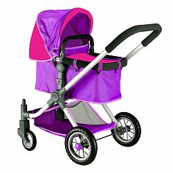 Кукольная коляска, цвет фиолетовый и фуксия (RT, 5210RT) - миниатюра