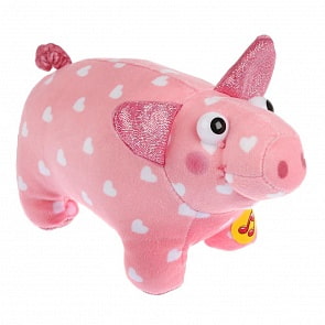 Игрушка мягкая из серии Деревяшки - Поросенок Хрю 15 см, музыкальный чип (Мульти-пульти, V92660-15)