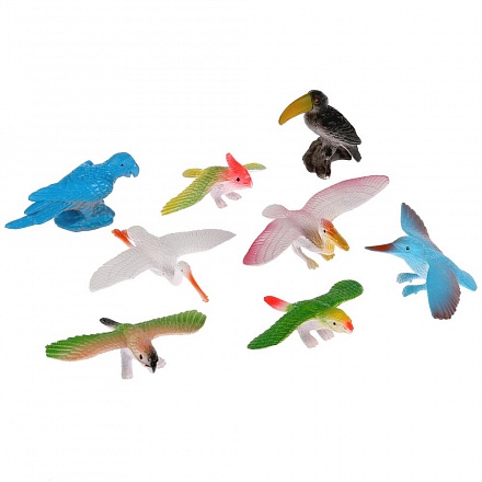 Игрушка пластизоль – Птицы, 8 штук 
