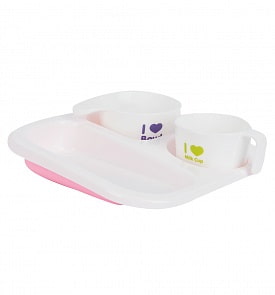 Набор посуды для кормления, розовый (Farlin, AH-20009_розовый)