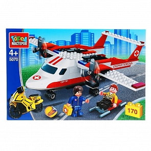 Конструктор Город мастеров – Самолет скорой помощи, с фигурками, 170 деталей (Город мастеров, 5070-UU)