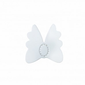 Декоративная накладка Бант маленький со стразами белый (Лель, 00-0008656)