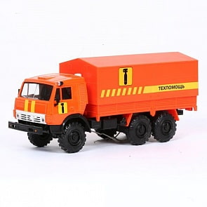 Машинка – КамАЗ Техпомощь, масштабом 1:43 (Технопарк, kamaz-20)