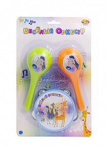 Набор музыкальных инструментов из серии Веселый оркестр: бубен и маракасы (ABtoys, D-00072)