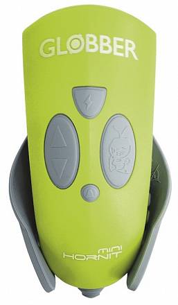 Звонок-фонарик Globber 525-106 для самокатов Mini Hornit, 25 мелодий Lime Green 