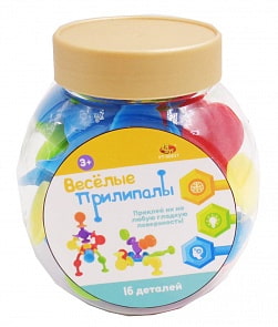 Мягкий конструктор с присосками Кид Блок - Веселые прилипалы, 16 деталей (ABtoys, PT-00837)