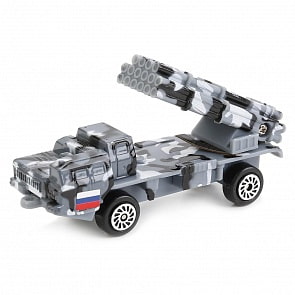 Коллекционная металлическая модель из серии Военная техника - РСЗО Смерч/Тополь 7,5 см (Технопарк, SB-16-71-A+B-CDU) (ассортимент)