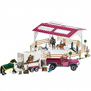 Школа верховой езды с пикапом и фургоном для лошади (Schleich, 42403k)