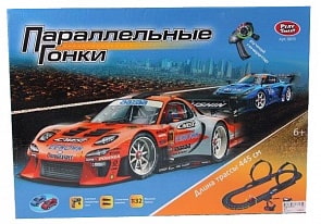 Трек с ручным генератором и машинками, длина трассы 445 см. (Play Smart, A144-H06160sim)