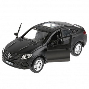 Металлическая инерционная модель – Mercedes-Benz GLE Coupe, матовый черный, 12 см, открываются двери и багажник (Технопарк, GLE-COUPE-BE)
