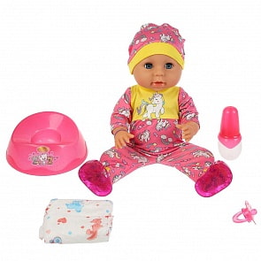 Интерактивный пупс - Катенька, 50 звуков, пьет, писает, аксессуары в комплекте, 40 см (Карапуз, Y40FB-35612)