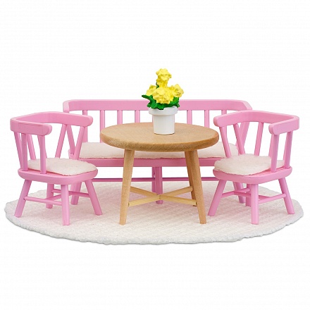 Кукольная мебель Смоланд - Обеденный уголок розовый 
