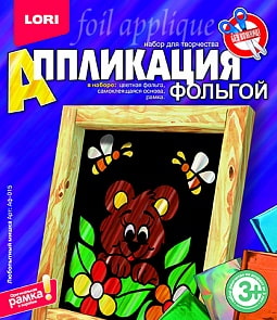 Аппликация из фольги - Любопытный мишка (Лори, Аф-015)