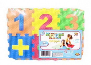 Коврик-пазл из серии Мягкие пазлы - Изучаем цифры, 92 детали (Abtoys, PT-01339)