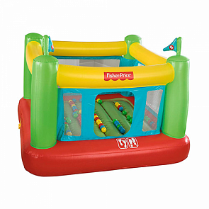 Надувной батут со встроенным электронасосом из серии Fisher Price, с 50 шариками, размер 175 х 173 х 135 см., вес до 85 кг. (Bestway, бв93532)