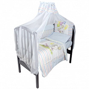 Комплект в кроватку – Радужный, 7 предметов, голубой (Золотой Гусь, 1162-z)