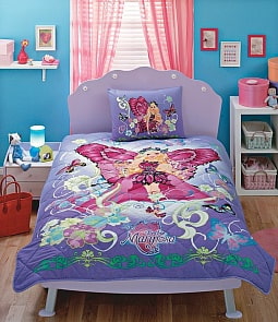 Детское покрывало + наволочка Barbie Mariposa, 3-12 лет (Tac, 3074-08452)
