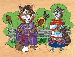 Деревянный пазл в рамке - Кот и кошка (Wooden Toys, D124-no) Деревянный пазл в рамке - Кот и кошка (Wooden Toys, D124-no)