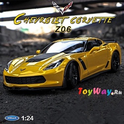 Модель машины – Chevrolet Corvette, масштаб 1:24 (Welly, 24085) - миниатюра