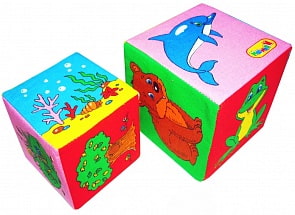 Набор из 2 кубиков «Кто где живет» из серии Мякиши (Фокс – мякиши, 052 МЯКИШИsim)