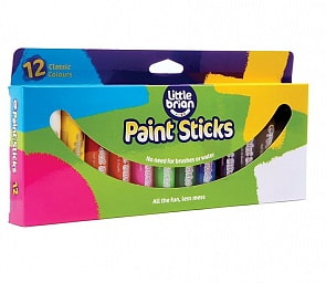Краски в стиках из серии Little Brian, в наборе 12 классических цветов (Brian Cleg Ltd, LBPS10CA12)