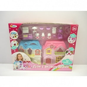 Дом для кукол с мебелью и аксессуарами (Играем вместе, B1203161-R)