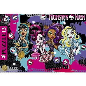 Пазлы в рамке - Школа Монстров /Monster High, 12 элементов (Hatber, 12ПЗ4_12984)