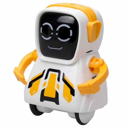 Робот Покибот, белый с желтым, квадратный 