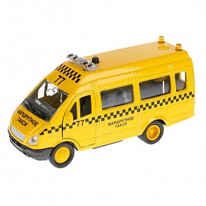 Инерционная металлическая машина Газель Такси свет, звук 1:43 (Технопарк, CT10-109-7)