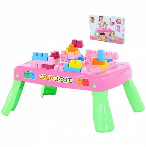 Набор игровой с конструктором, 20 элементов розовый с элементом вращения (Полесье, 58010) 	